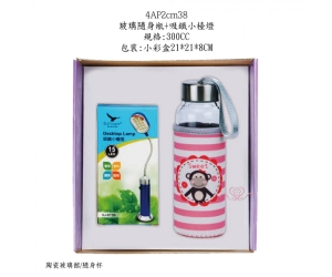 玻璃隨身瓶+吸鐵小檯燈