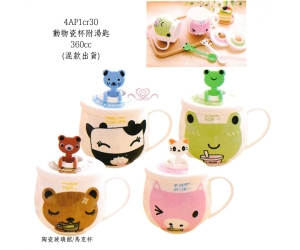 動物瓷杯附湯匙