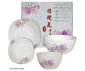 桔梗花餐具四件套